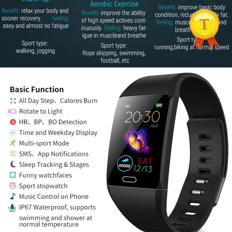Smartband be slimmer 1 14 дюймов ips дисплей ip67 Водонепроницаемый мониторинг сердечного