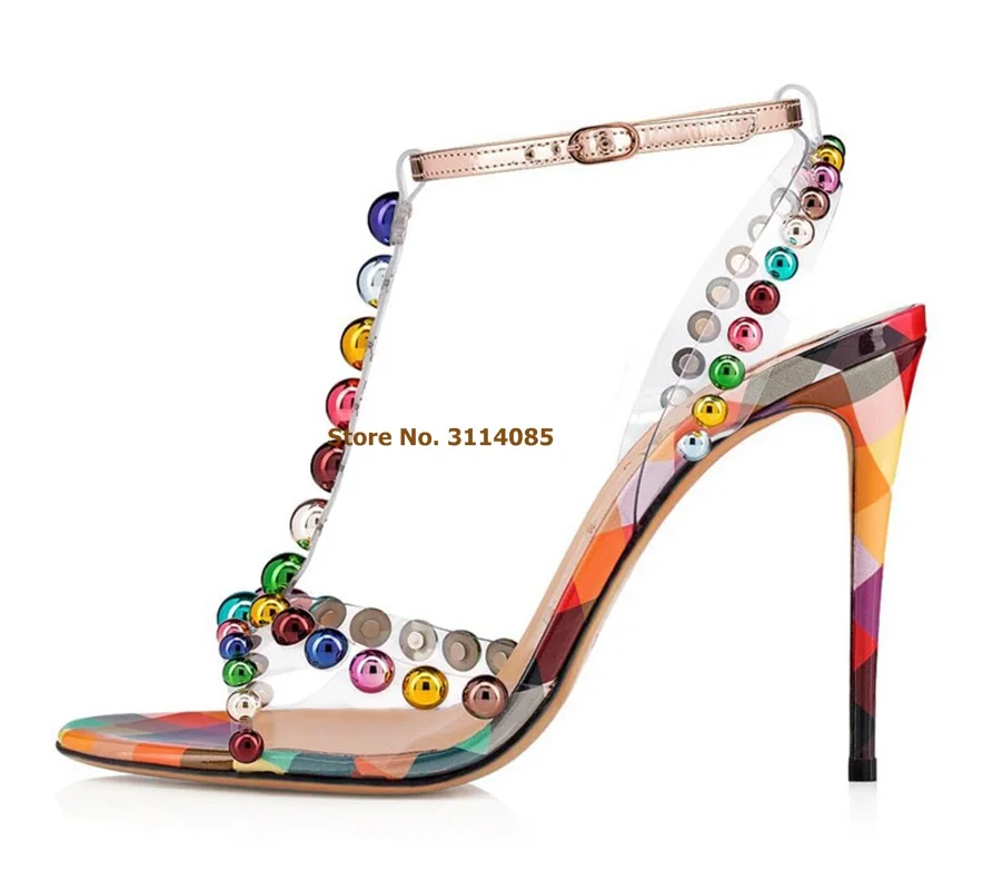 Женские босоножки с серебристыми блестками и бусинами разноцветные свадебные