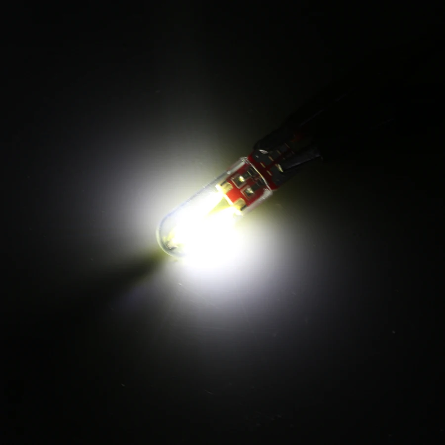 10 шт. T10 Светодиодные лампы w5w led 168 194 cob лампы накаливания для автомобиля, стеклянные лампы для приборной панели, габаритные огни для стайлинга автомобилей