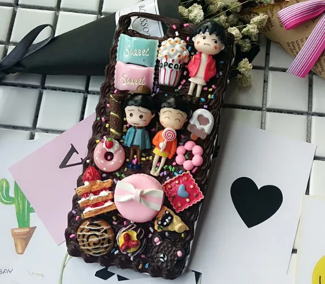 Чехол сделай сам для samsung note 8/9/10 plus 3D Chibi Maruko chan чехол телефона galaxy s7edge s8/9 + ручной