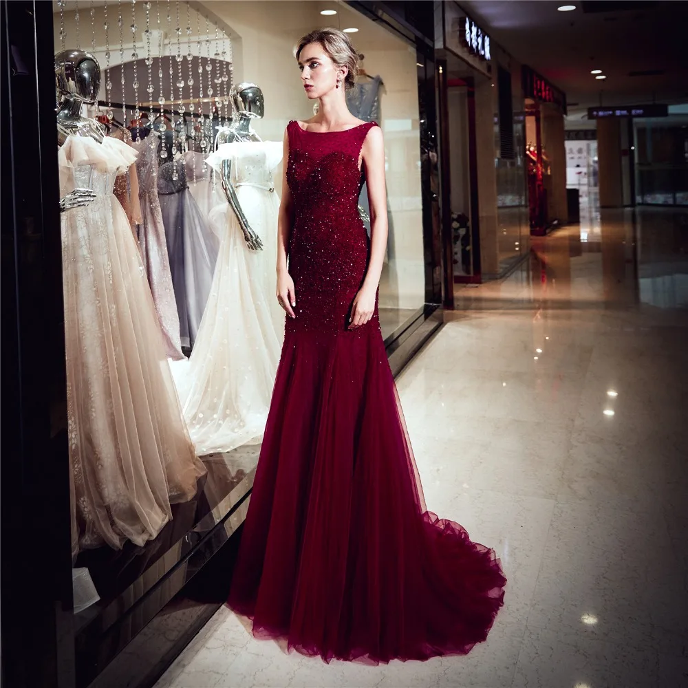 Вечерние платья бордового цвета Forevergracedress модель 2019 года платье русалки с