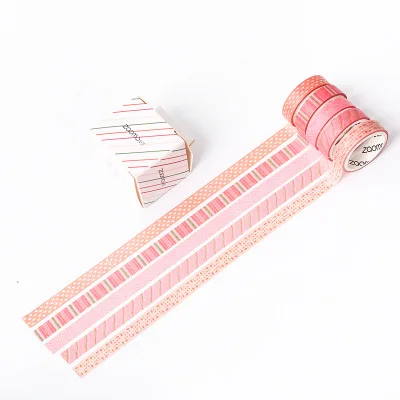 F 5 рулонов/комплект тонкий лента Washi, фото альбом, ежедневник, сделай сам, декоративная изоляционная лента, в японском стиле Стикеры Скрапбукинг Основные лента - Цвет: F