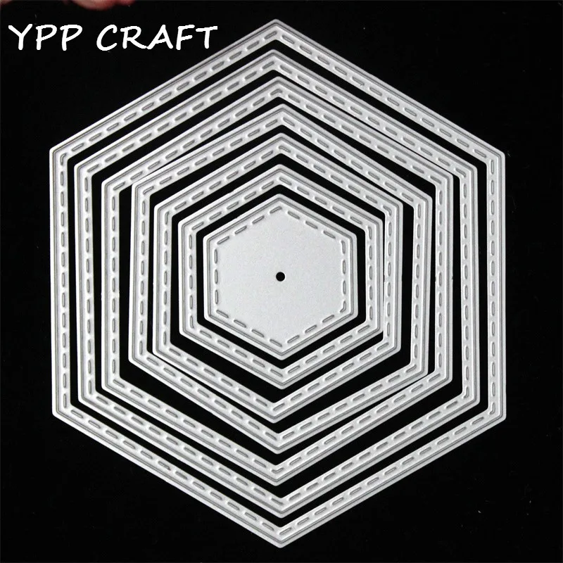 

YPP CRAFT Hexagon Metal Cutting Dies Stencils for DIY Scrapbooking Stamp/photo album Decorative Embossing DIY Paper Cards