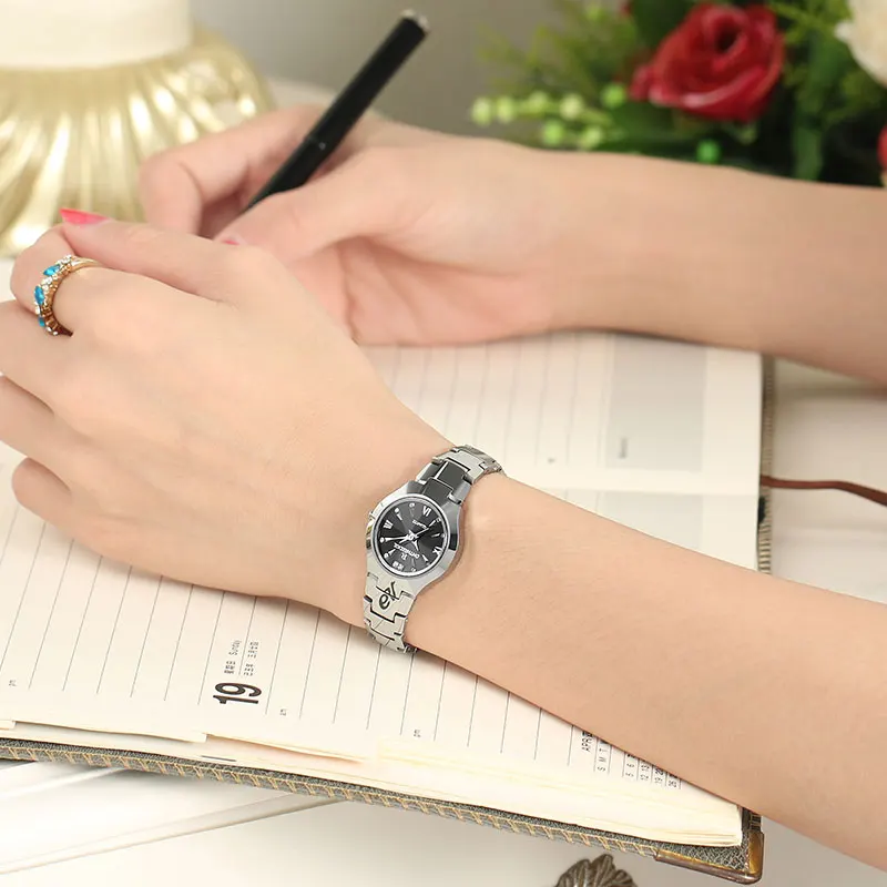 

Women Business Luxury Tungsten Steel Quartz Watch Analog Display Women's Bracelet Watch Top Quality reloj mujer elegante