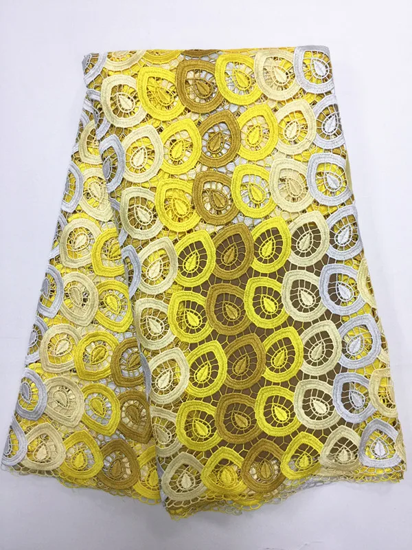 Embroidery guipure African water soluble lace fabric for wedding dress high quality swiss voile cord 5y/lot L50025H | Дом и сад