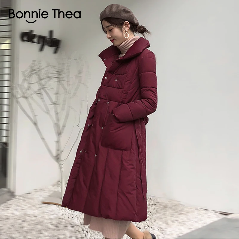 Bonnie Thea winter X-Long Parkas jacket coat women warm Casual Skirt long Female Womens Outwear 2018 | Женская одежда