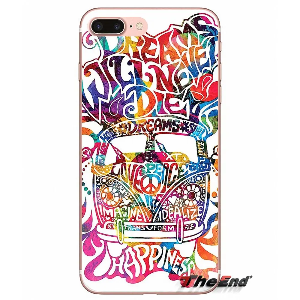 Хиппи Psychedelic Art мир для iPhone X 4 4S 5 5S 5C SE 6 6S 7 8 Plus Samsung Galaxy J1 J3 J5 J7 A3 A5 2016 2017
