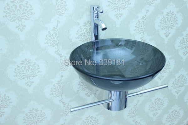 glass basin with stainless steel stand and faucet E-9 | Обустройство дома
