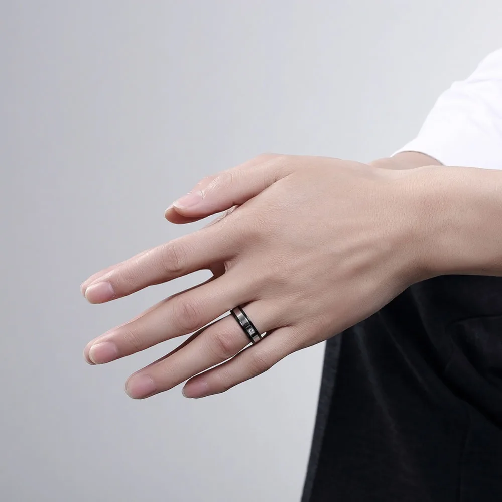 Новая мода Титан punk Кольца для мужчин золотой цвет кольца фианит Bijoux ювелирные