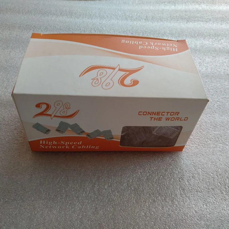 100 шт. позолоченные сетевые модульные штекеры RJ45 высокоскоростные пара кабелей с