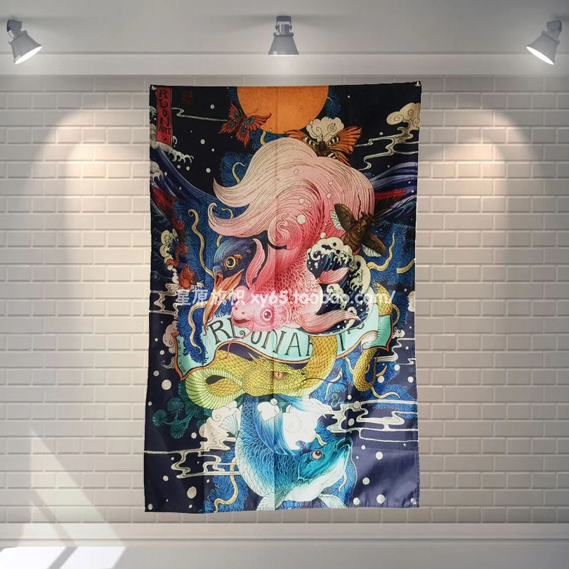 Японские тату занавески Ukiyo e плакаты баннеры японский ресторан спальня