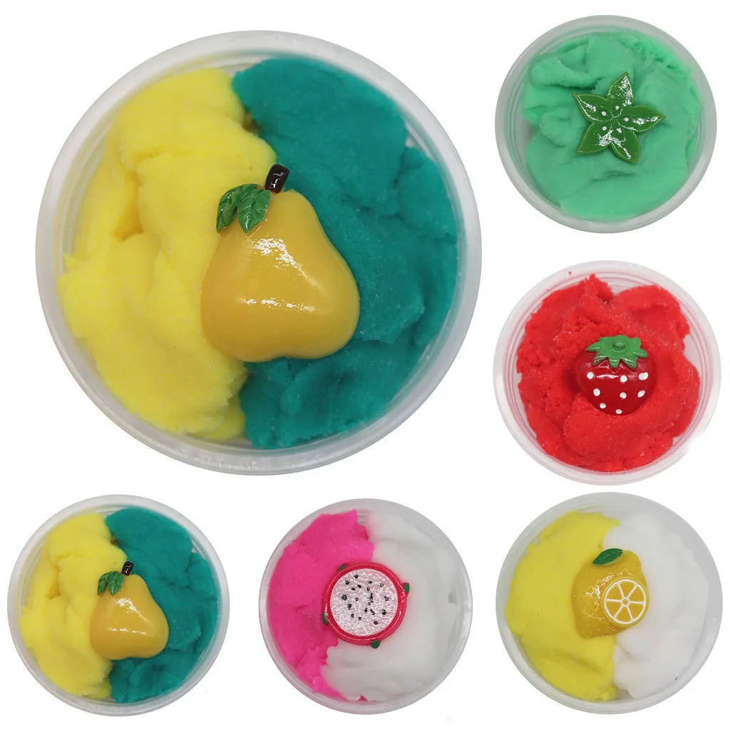 60 мл DIY прозрачные слизи игрушки красивые фрукты пушистые Floam Slime Cloud шпатлевка