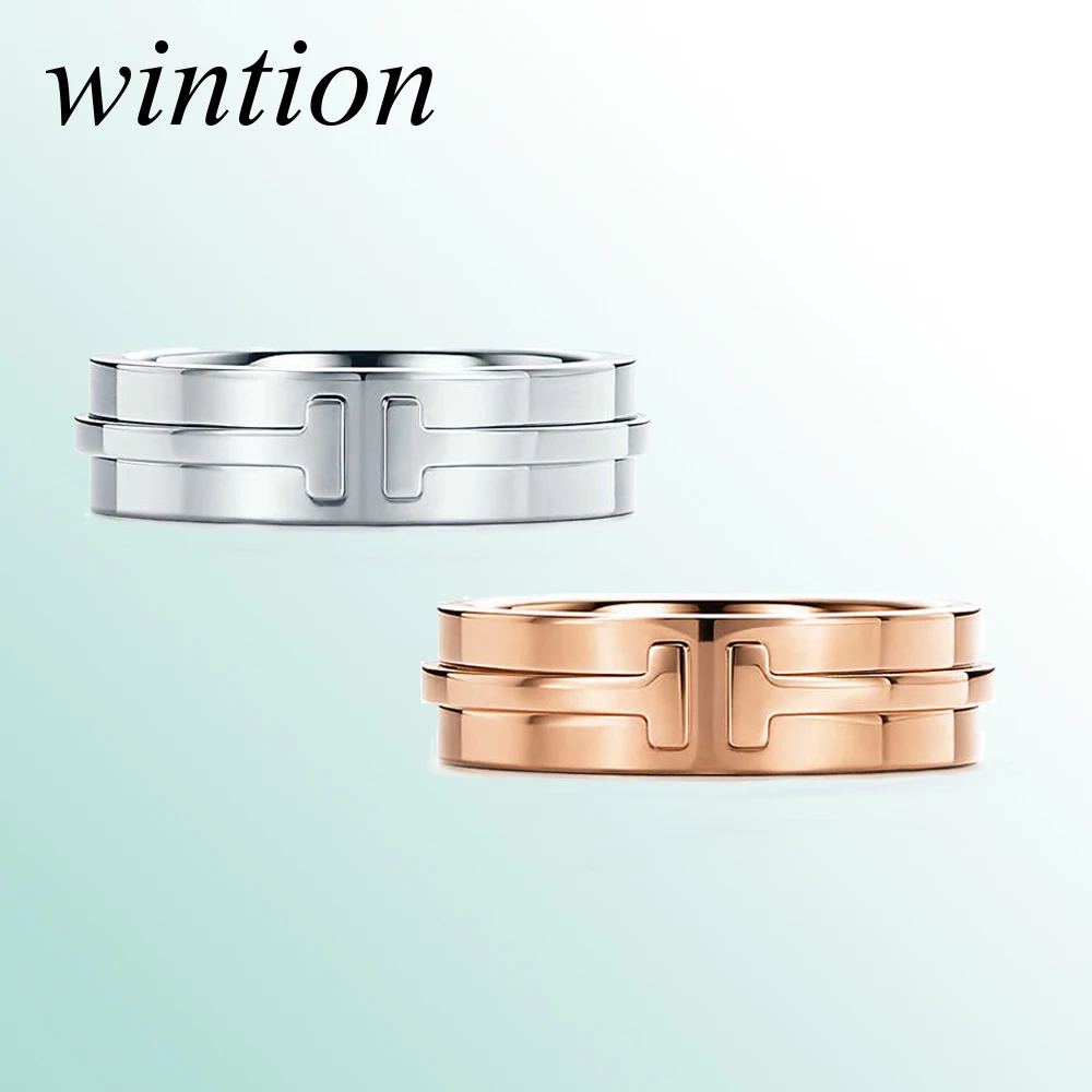 Wintion Tiff Высокое качество 1:1 T Форма кольцо 925 серебро розовое золото Модные женские