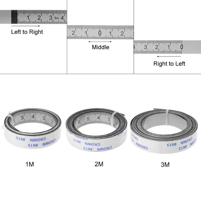 Самоклеящаяся Метрическая рулетка измерительная лента из нержавеющей стали 1 м 3