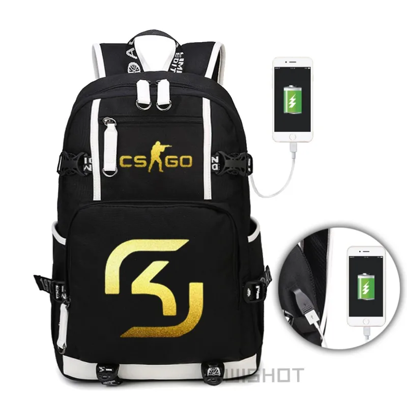 2 WISHOT Team Fnatic Virtus. pro DOTA 2 рюкзак CS CSGO NAVI для подростков многофункциональная USB зарядка SK Gaming Ninjas - Цвет: 2