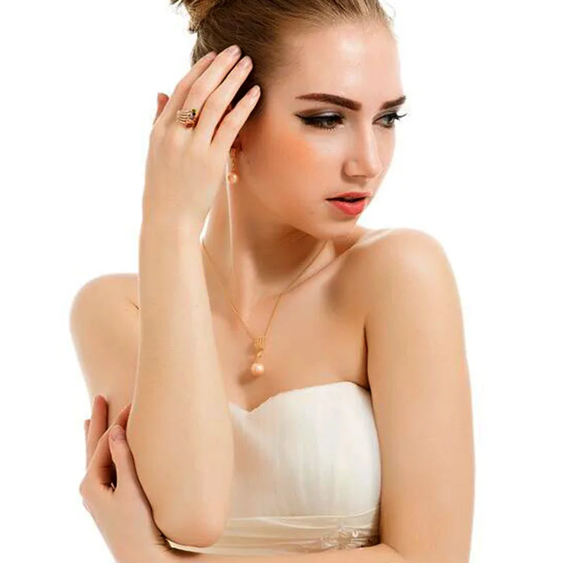 2017 Новый синтез жемчуг кулоны ожерелья для женщин белый/золотой цвет AAA