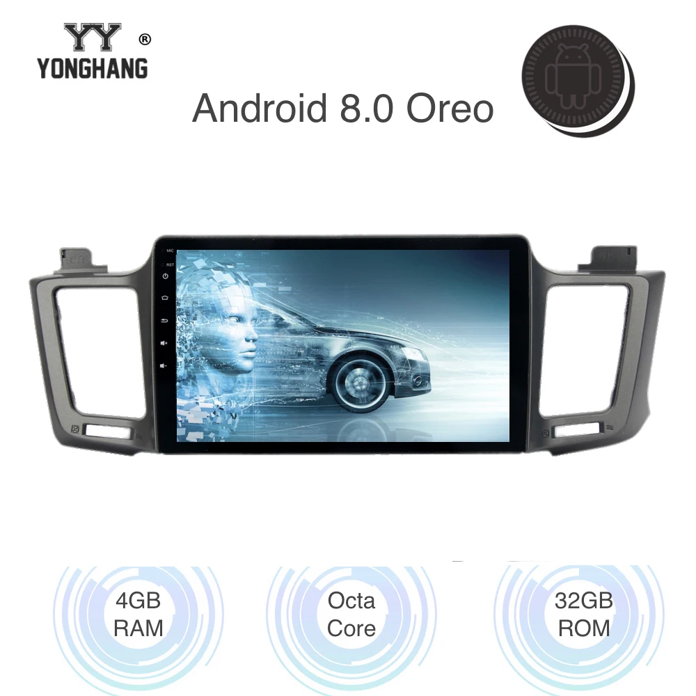 1din автомобильное радио Android 8 0/7 1 для Toyota RAV4 2014 2015 2016 мультимедиа с 10 2 &quotсенсорным