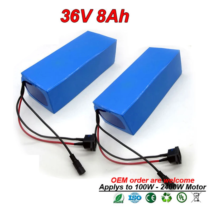 36V 8Ah 500W комплект литий-ионных батарей для электровелосипеда аккумуляторная