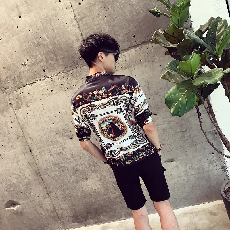 Camisa Masculina винтажные дворцовые мужские шелковые рубашки платья королевские
