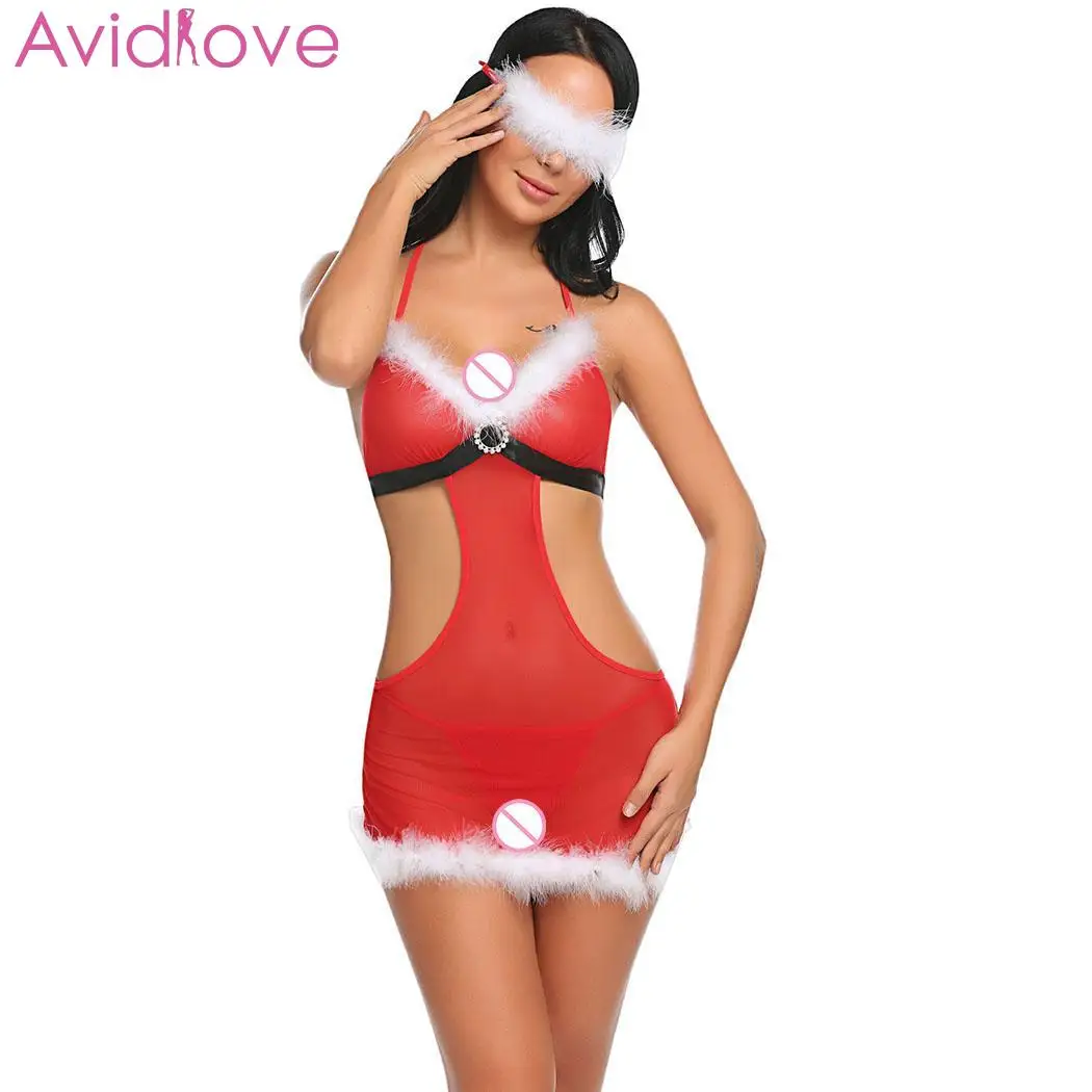 Avidlove сексуальное нижнее белье без рукавов хит эротический Рождественский