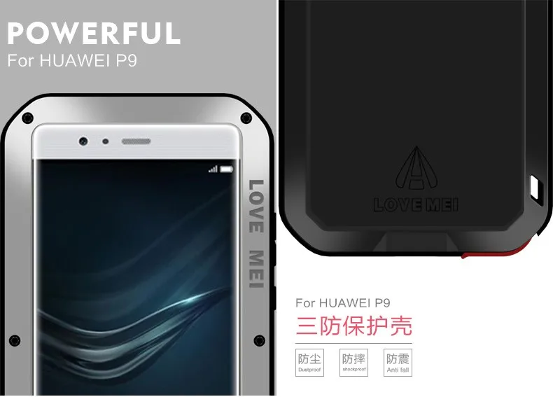LOVE MEI для Huawei P10 Plus mate 20 Lite mate 8 P9 мощный противоударный грязестойкий водонепроницаемый металлический чехол для телефона стекло