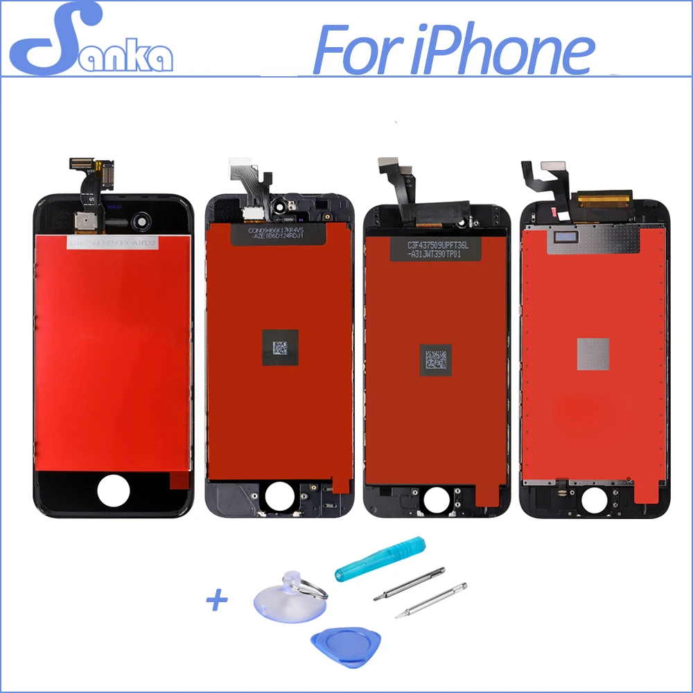 SANKA для Iphone 4 4s 5 5S 6 S A1332 ЖК-экран сенсорный экран дигитайзер сборка Замена Запчасти