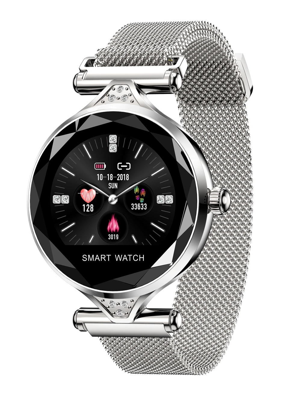 H1 Для женщин модные часы Smart Watch крови Давление монитор сердечного ритма Фитнес трекер Браслет «Умные» часы с букетом на свадьбе; Цвет Экран