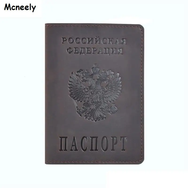 Новое поступление чехол для паспорта из натуральной кожи русского Crazy Horse кожаный