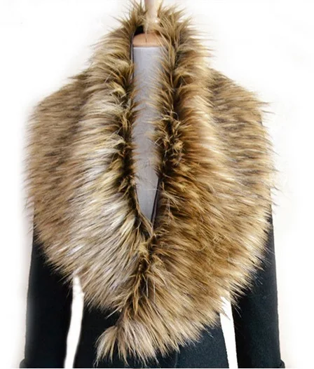 2018 Элегантный женский шарф с воротником из искусственного лисьего меха Зимний