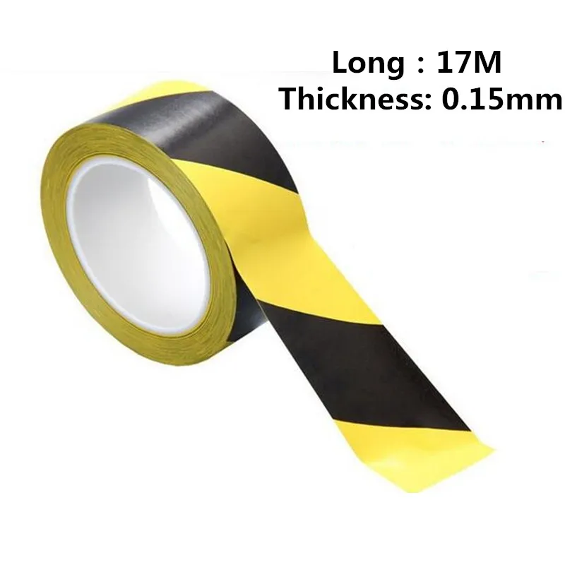 

Black Yellow Safety Warning Color Tape Sticker 17M Workplace Safety Products Warning Tape