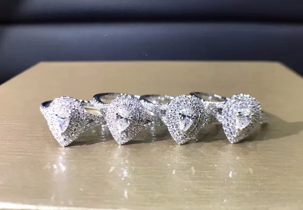 Кольцо для помолвки обручальное кольцо с натуральным бриллиантом 18 К белое