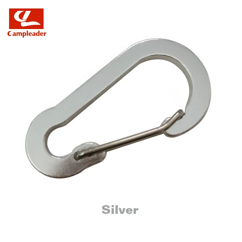 Silver 5 шт. 5# тыквенный плоский алюминиевый сплав Карабин Для Кемпинга цветной проволочный брелок пружинный крючок Открытый Дорожный набор CL273 - Цвет: Silver