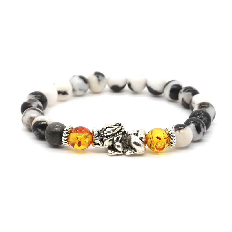 Новое поступление браслет для йоги с посеребренными бусинами из натурального