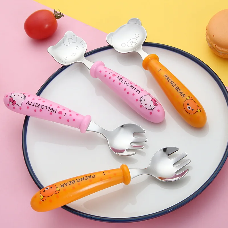 Набор ложка и вилка Qshare для кормления детей гаджеты из нержавеющей стали детская