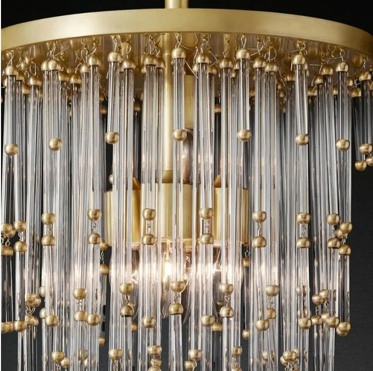 Потолочная люстра с круглыми скандинавскими кристаллами для гостиной столовой