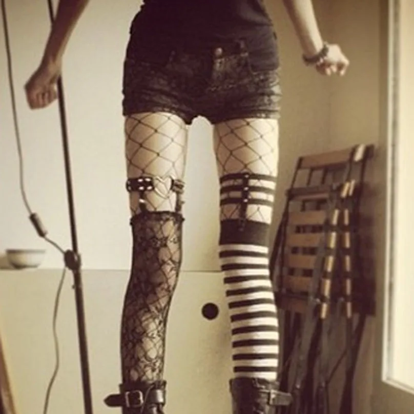 1 шт. Новый Косплей Харадзюку ручной работы в стиле рок гот черный Одноцветный