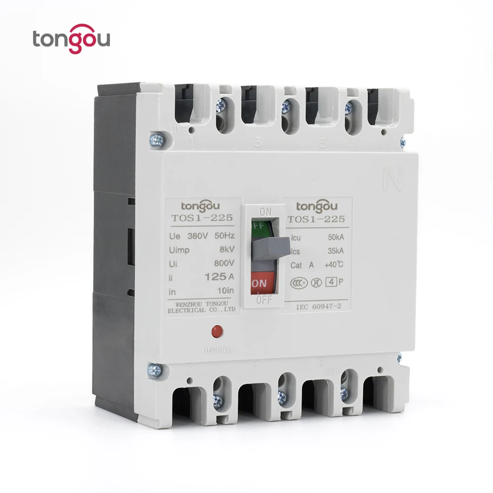 

125A 4P New Type Mccb Moulded Case Circuit Breaker For Industry