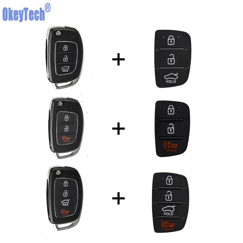 Раскладной чехол OkeyTech для автомобильного ключа Mistra Hyundai HB20 SANTA FE IX35 IX45 Accent I40 Solaris 3 4