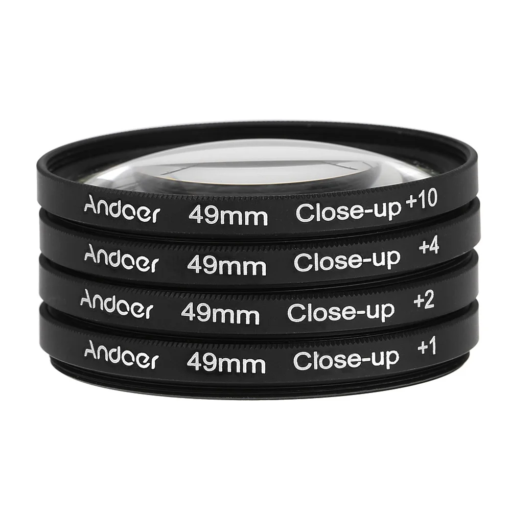 49 мм крупным планом фильтр + 1 2 4 10 макро Камера объектив комплект для Canon Nikon