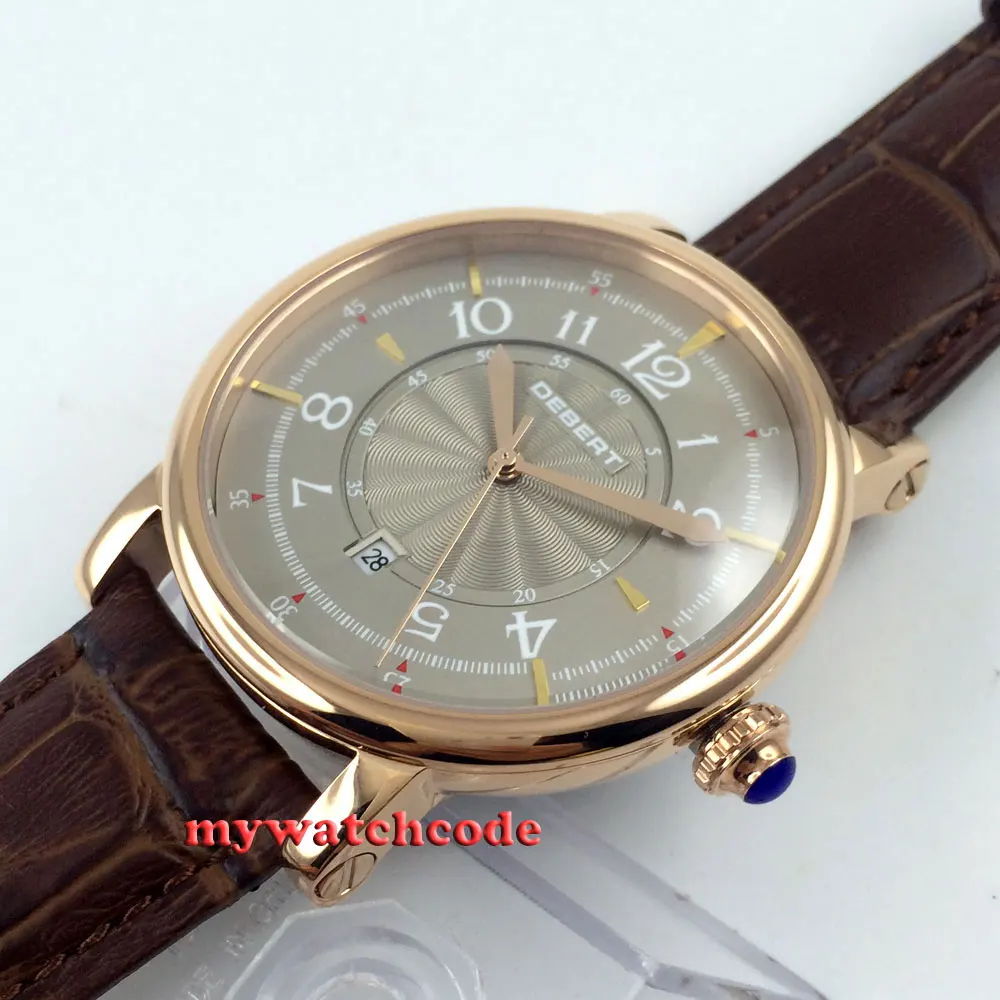 Мужские автоматические наручные часы debert с серым циферблатом и покрытием из