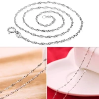 5pcs women silver plated wave chains necklaces jewelry wholesale 17 7 inch