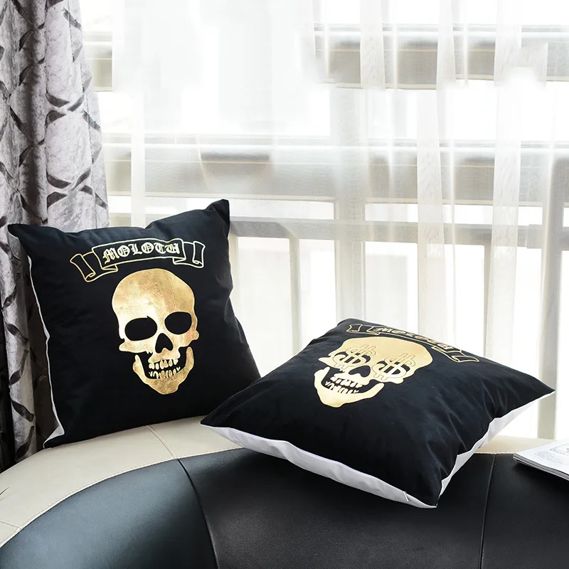 Punk Style Mexico Skull Cotton Linen Cushion Chair Seat and Back Square Pillowcase Home Garden Decorative | Дом и сад