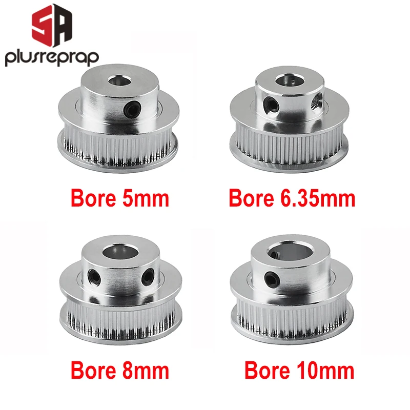GT2 Timing Pulley 40 Teeth Teeth Bore 5mm 6.35mm 8mm 10mm For 6mm Belt 2GT Aluminum Alloy Pulleys 3D Printer Parts