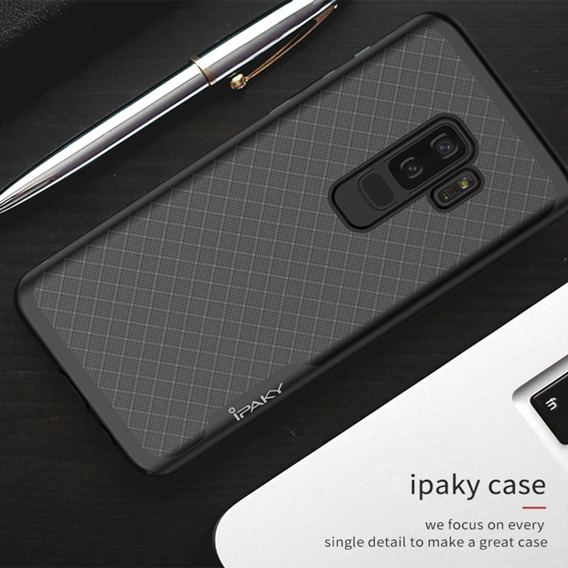 IPAKY Оригинальный чехол для Samsung S9 Plus Гибридный противоударный Жесткий ПК рамка +