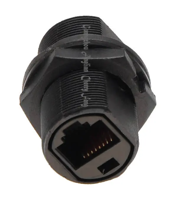 RJ45 гнездо с прямой головкой Ethernet LAN черный IP68 защита M20 наполнитель Locknut пластик