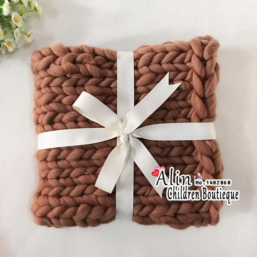55*55 см коренастое Вязаное детское одеяло для новорожденных реквизит фотосессии
