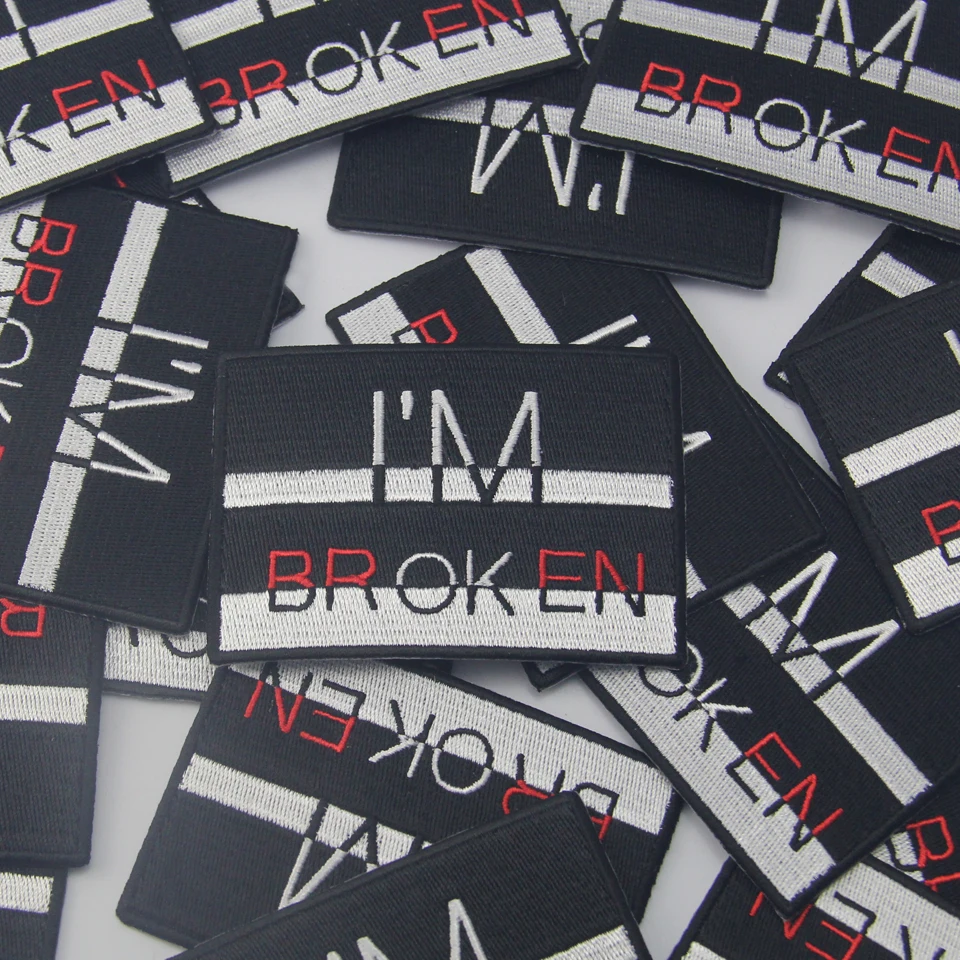 Нашивки Embird вышитая нашивка rock I'm broken 3D нашивки ручной работы для девочек