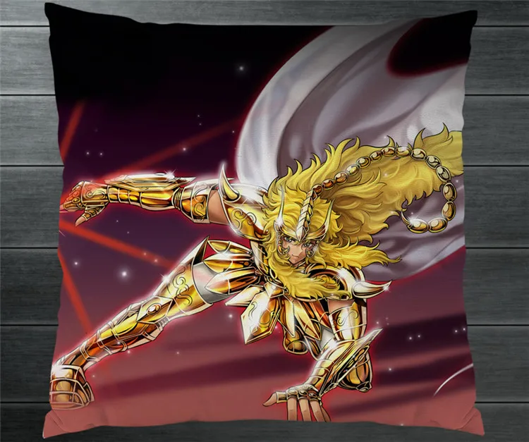 Saint Seiya Gold Sanit Zodiac Scorpio Milo Fanart 40*40 см Двусторонняя Наволочка Чехол для подушки