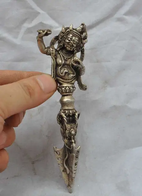 

5.2 inch/Chinese sword weapon Buddhism Taoism unique copper kong amulet tool