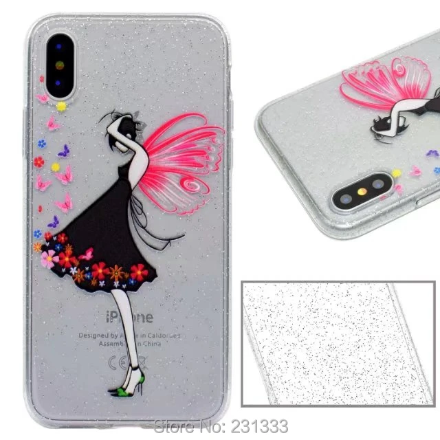 Мягкий блестящий чехол из ТПУ C-ku для Iphone X 8 7 7plus I7 6 6S Plus SE 5S Star Bird MOON Cat Panda милый кожи